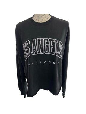 Brandy Melville J Galt Los Angeles California Long Sleeve Shirt Black One SZ OS